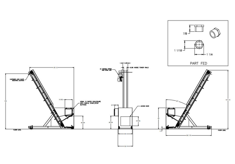 600 to feed Hex Head Fasteners